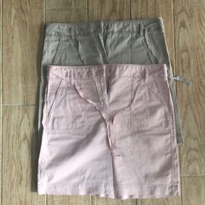 Loft 2 skirts pink and tan size 4